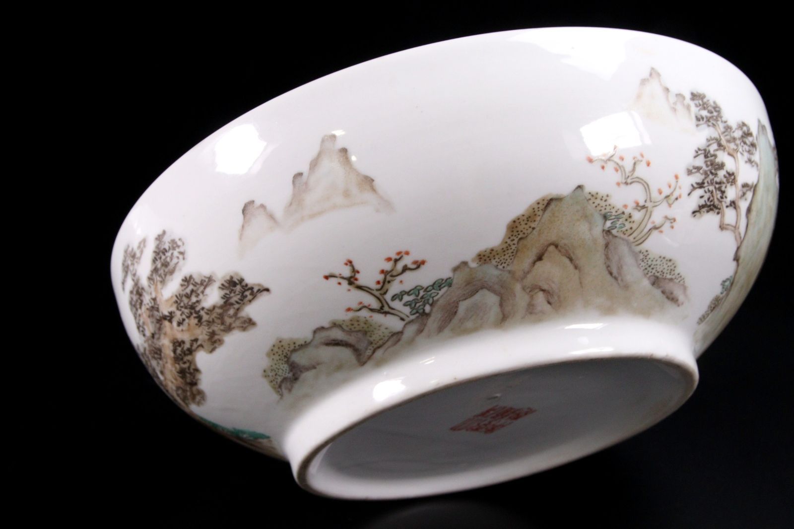 中国古玩 大清乾隆年製 粉彩百鹿図蓋物 27cm 菓子器 唐物骨董 楾
