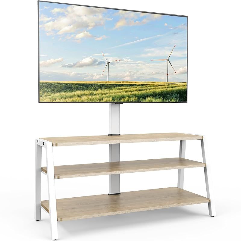 FITUEYES テレビスタンド オーディオラック マウント付き 37～70インチテレビ対応 幅100cm 耐荷重35kg 高さ調節可能 大容量収納 安定性よい 木製 TW-A31003WN 1
