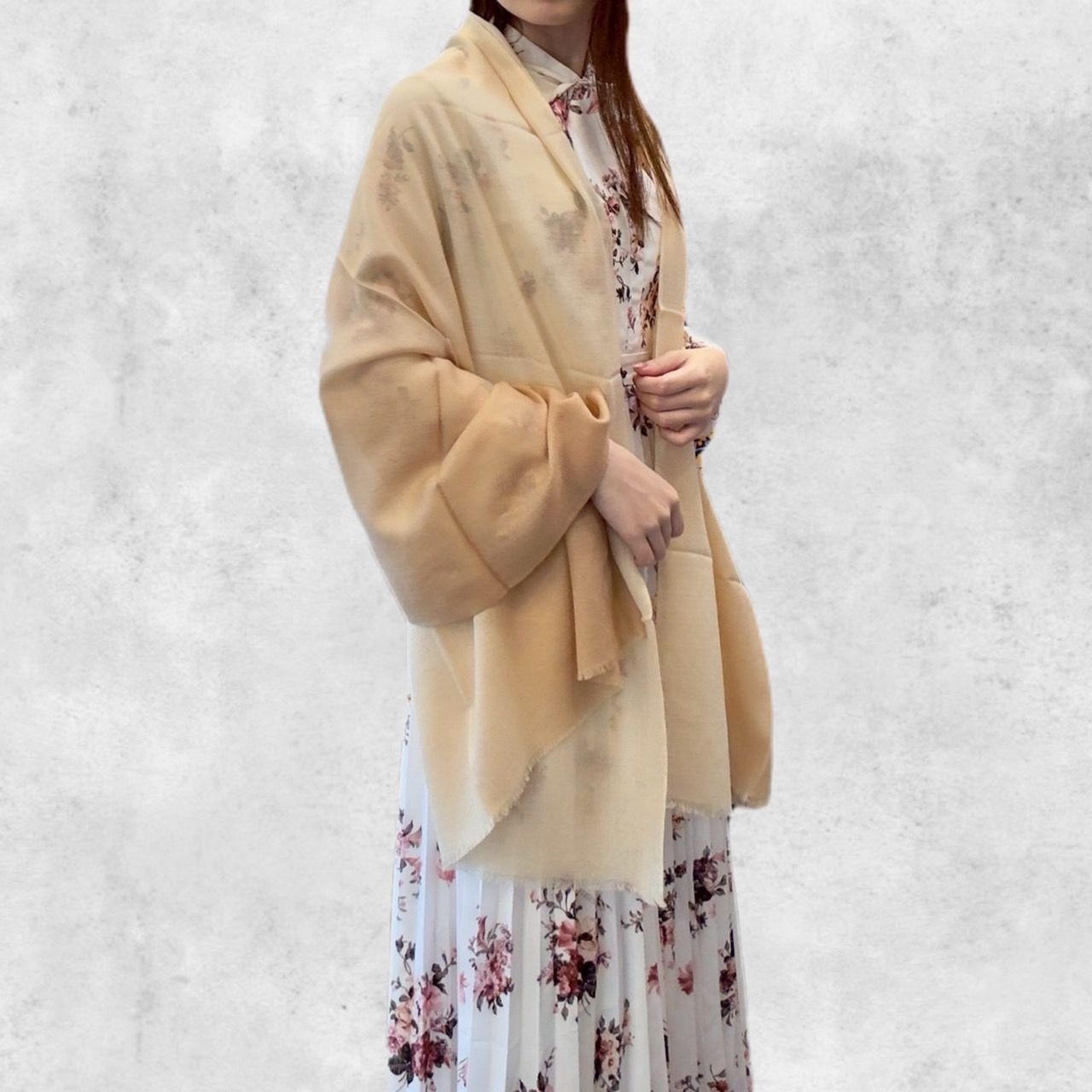 ババグーリ 美品 ダークブラウン 空羽 大判ストール ヨーガンレール