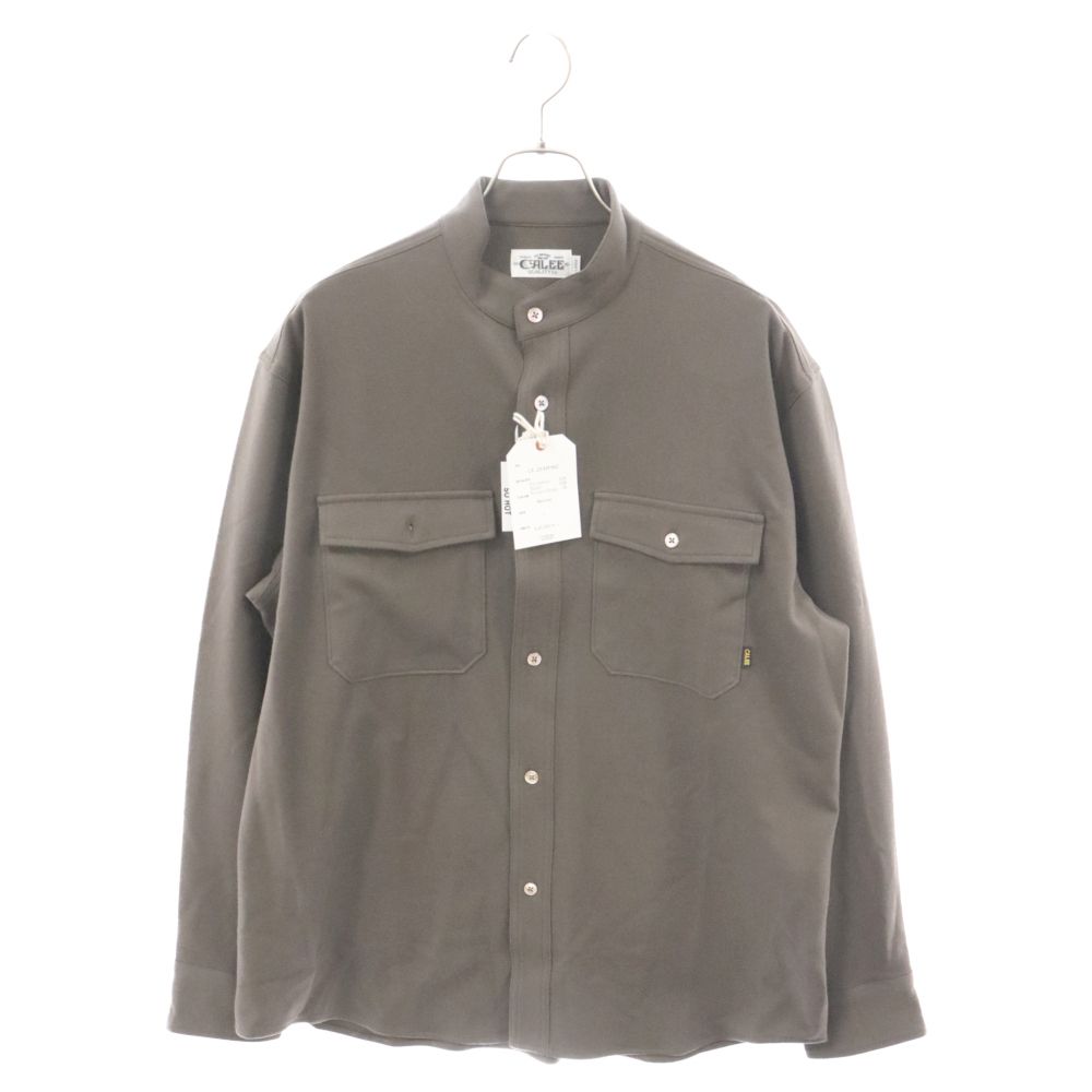 CALEE (キャリー) R/P STRECTH TWEED TYPE BAND COLLAR SH CL-23AW062 バンドカラーシャツ長袖シャツ