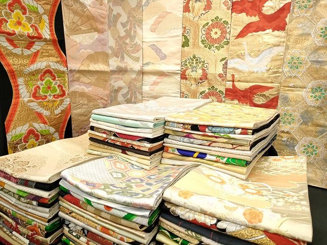 平和屋本店□袋帯 西陣 まとめて100点 鳳凰 鶴 向かい蝶 花柄 宝相華