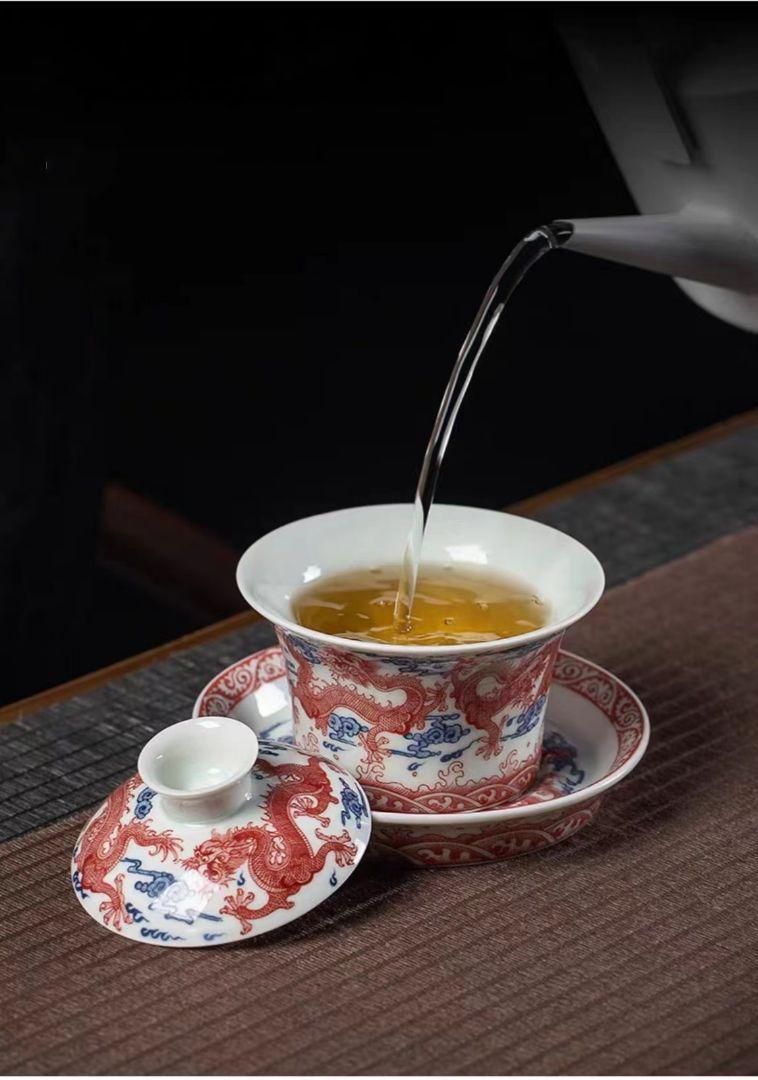 中国茶器 景徳鎮 九龍馬蹄三才蓋碗 茶杯 新品未使用 中国茶器 景徳鎮 九龍馬蹄三才蓋碗 茶杯 新品未使用 - メルカリ