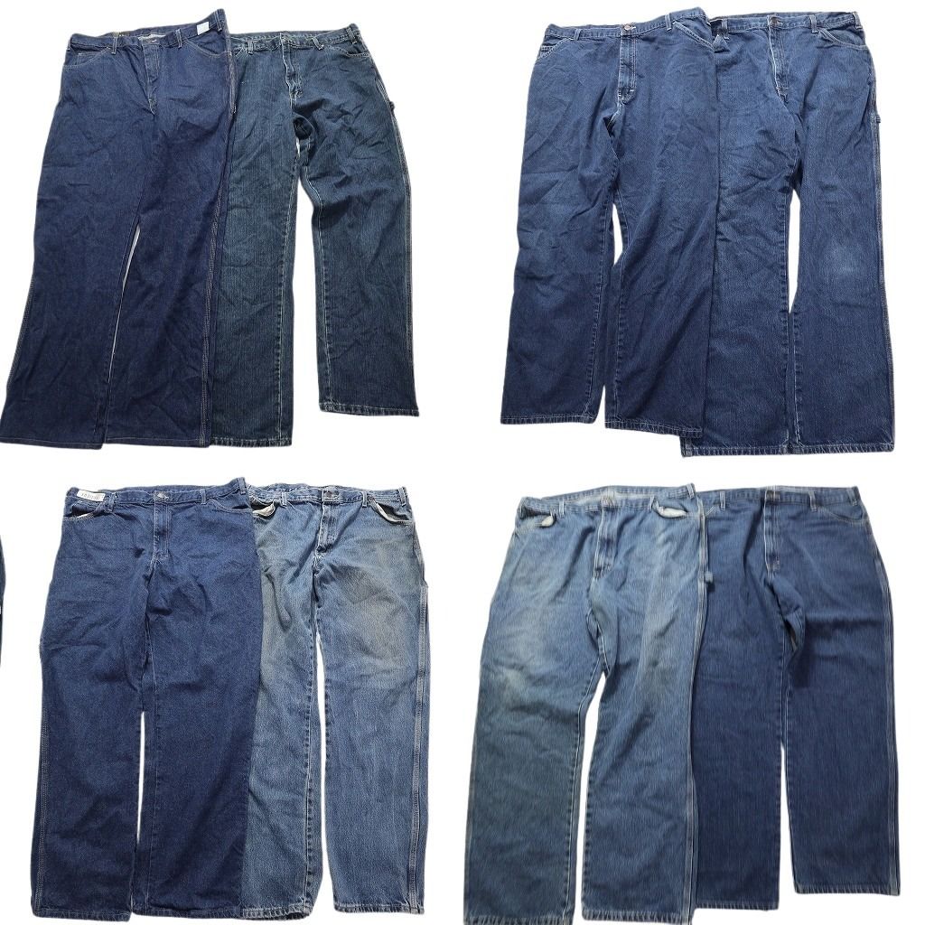古着卸 ディッキーズ Dickies ペインターデニム パンツ 8枚セット メンズ 38 |40 |42 アメカジ フェード 古着 NA3489