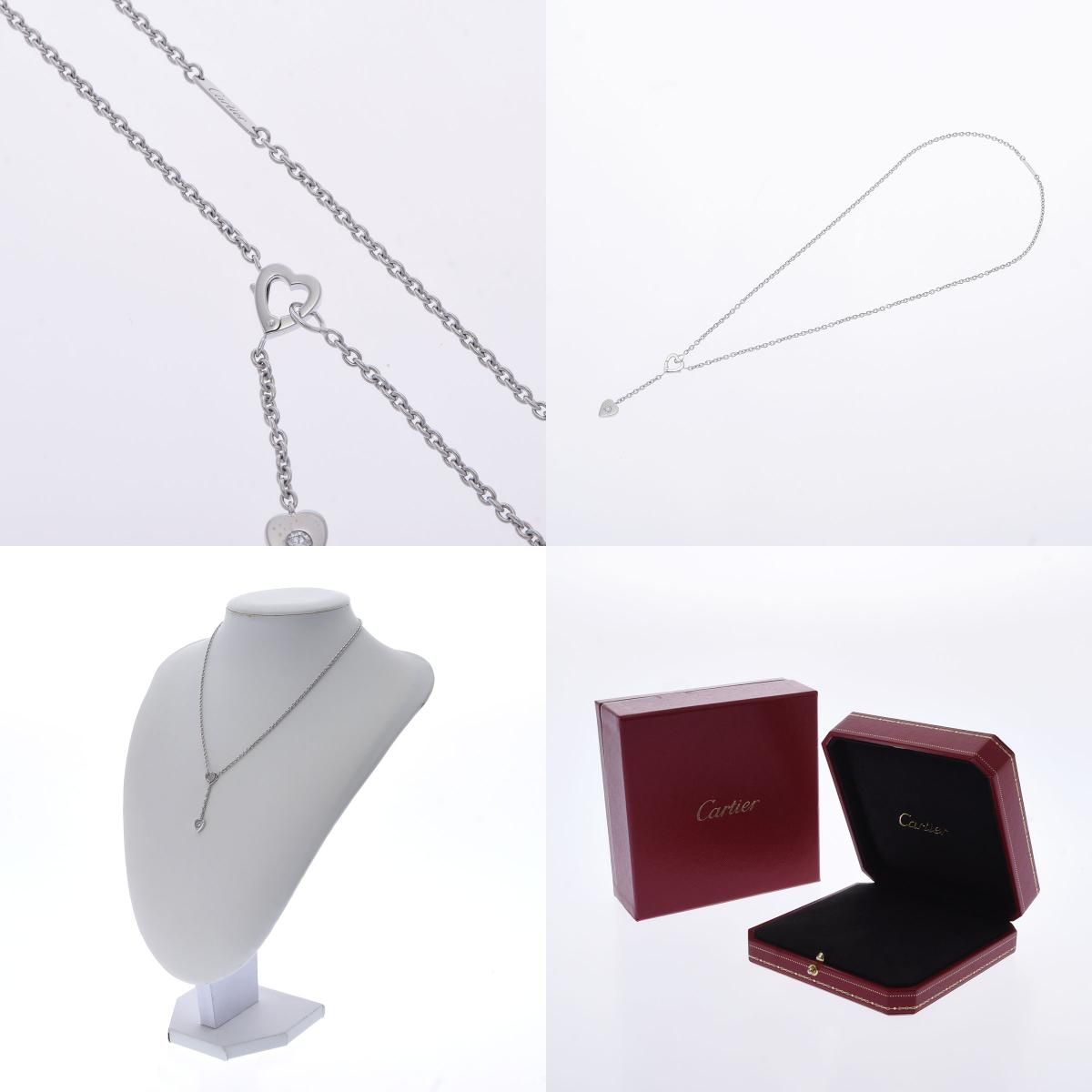 カルティエ モナムール ネックレス ハートダイヤ入り ホワイトゴールド