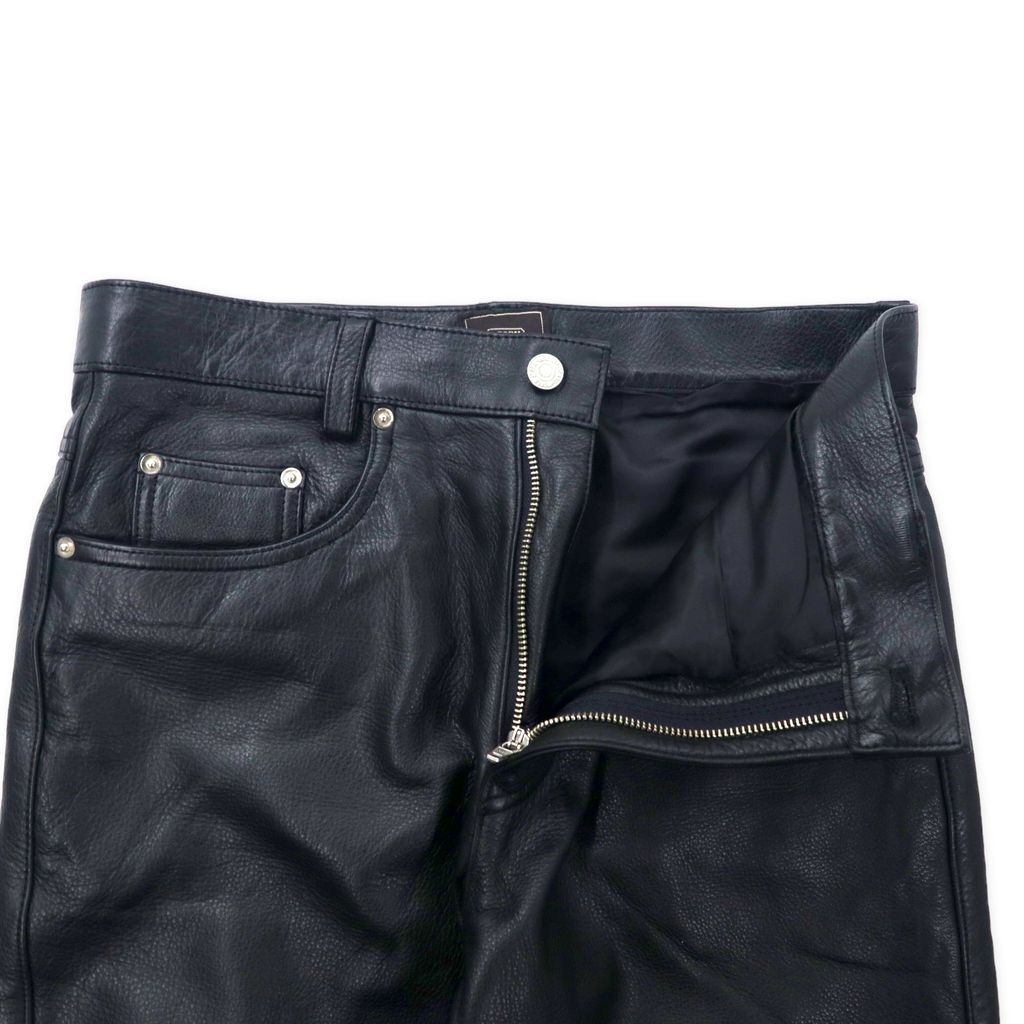 STORM LEATHERWARE レザーパンツ 32 ブラック 牛革 5ポケット