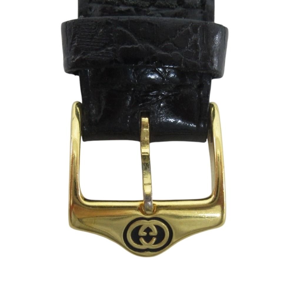 美品 稼動品 GUCCI グッチ 2040M シェリーライン クォーツ アナログ レザーベルト ウォッチ 腕時計 ブラック ホワイト文字盤 メンズ レディース 古着 中古 USED GUCCI - 美品 稼動品 GUCCI グッチ 2040M シェリーライン クォーツ