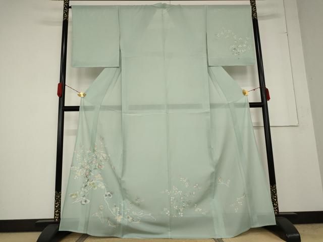 平和屋着物＊夏物 男性 紗紬 絣文 正絹 逸品 AABA2862jd