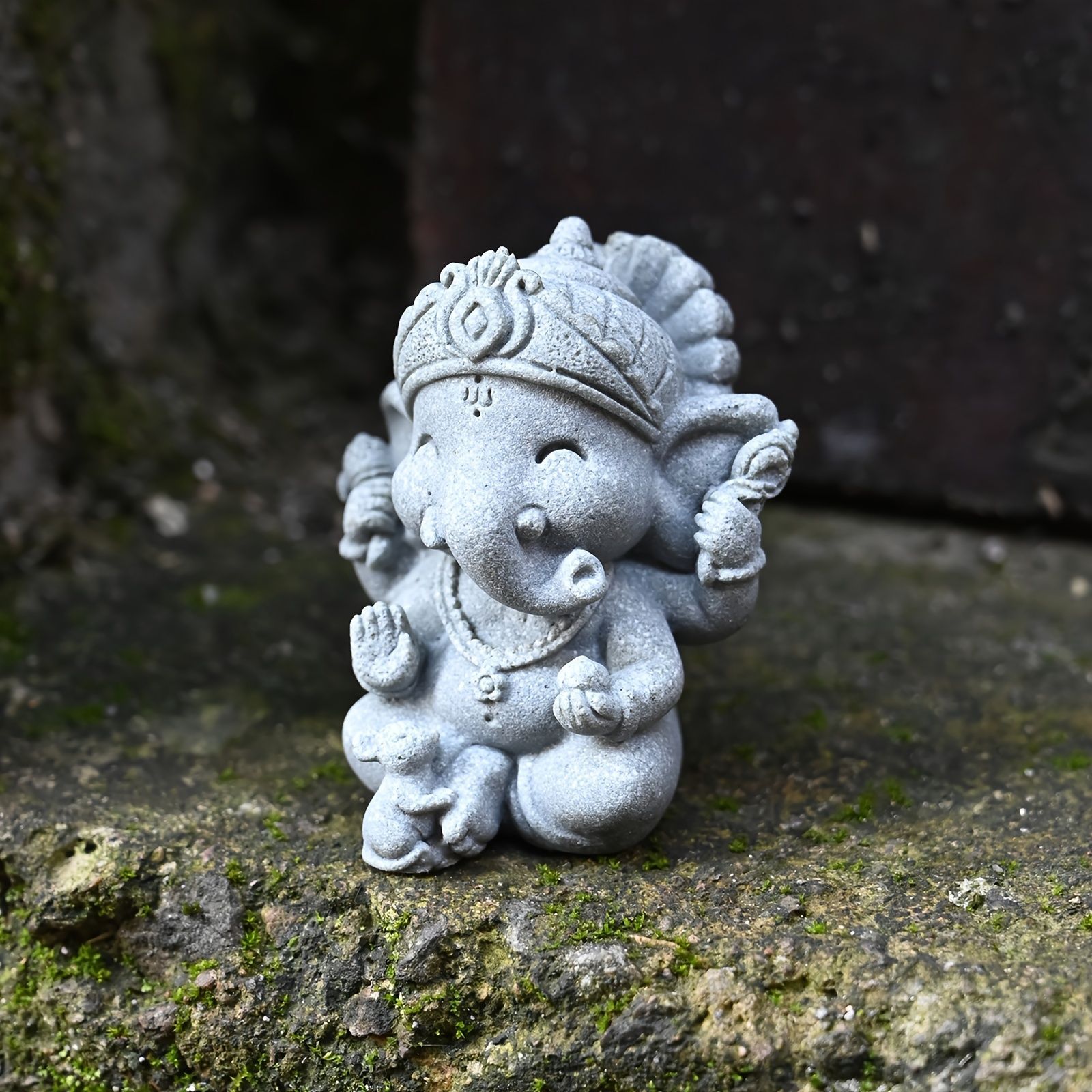 ガネーシャ銅像象神 JORAE ガネーシャ像 象 仏像 蓮の台座に座る 主の