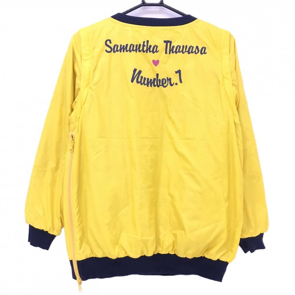 【美品】サマンサタバサ 中綿リバーシブルスニード イエロー×ネイビー ブルゾン 4WAY レディース 36(S) ゴルフウェア Samantha Thavasa 特価【美品】サマンサタバサ 中綿リバーシブルスニード イエロー