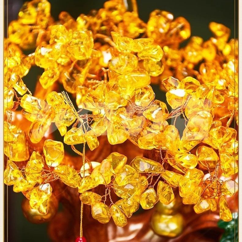 金のなる木 瓢箪 黄金木 ゴールド 金 黄金 クリスタルツリー 招財木 ひょうたん 福 開運 風水 幸運 健康 運気向上 繁栄 伝統的 金運 財運 商売 盛 厄除け 幸福 NEXPOTALLINN_EU