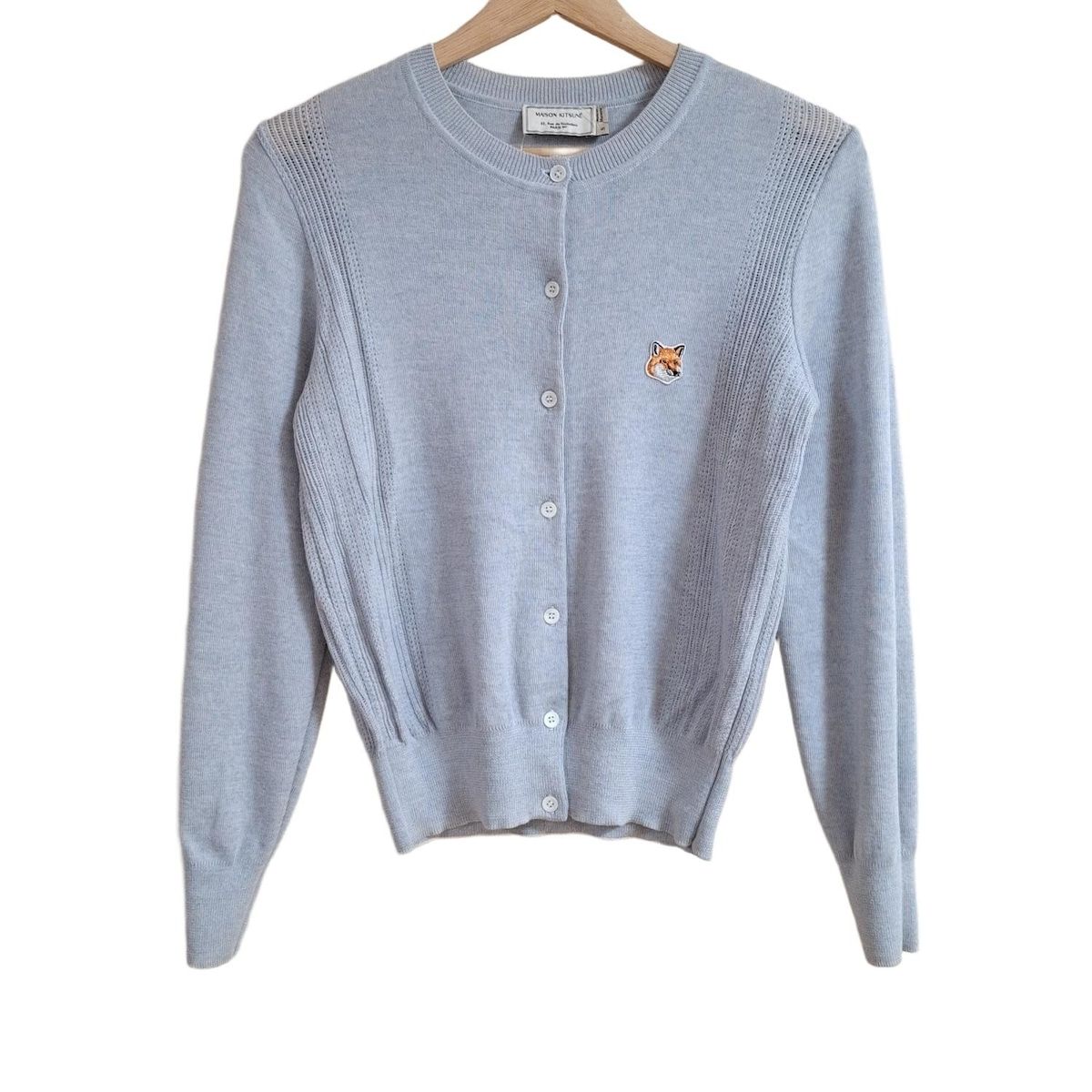 【正規店購入品】美品 メゾンキツネ カーディガン サイズL メゾンキツネ MAISON KITSUNE カーディガン（Gray