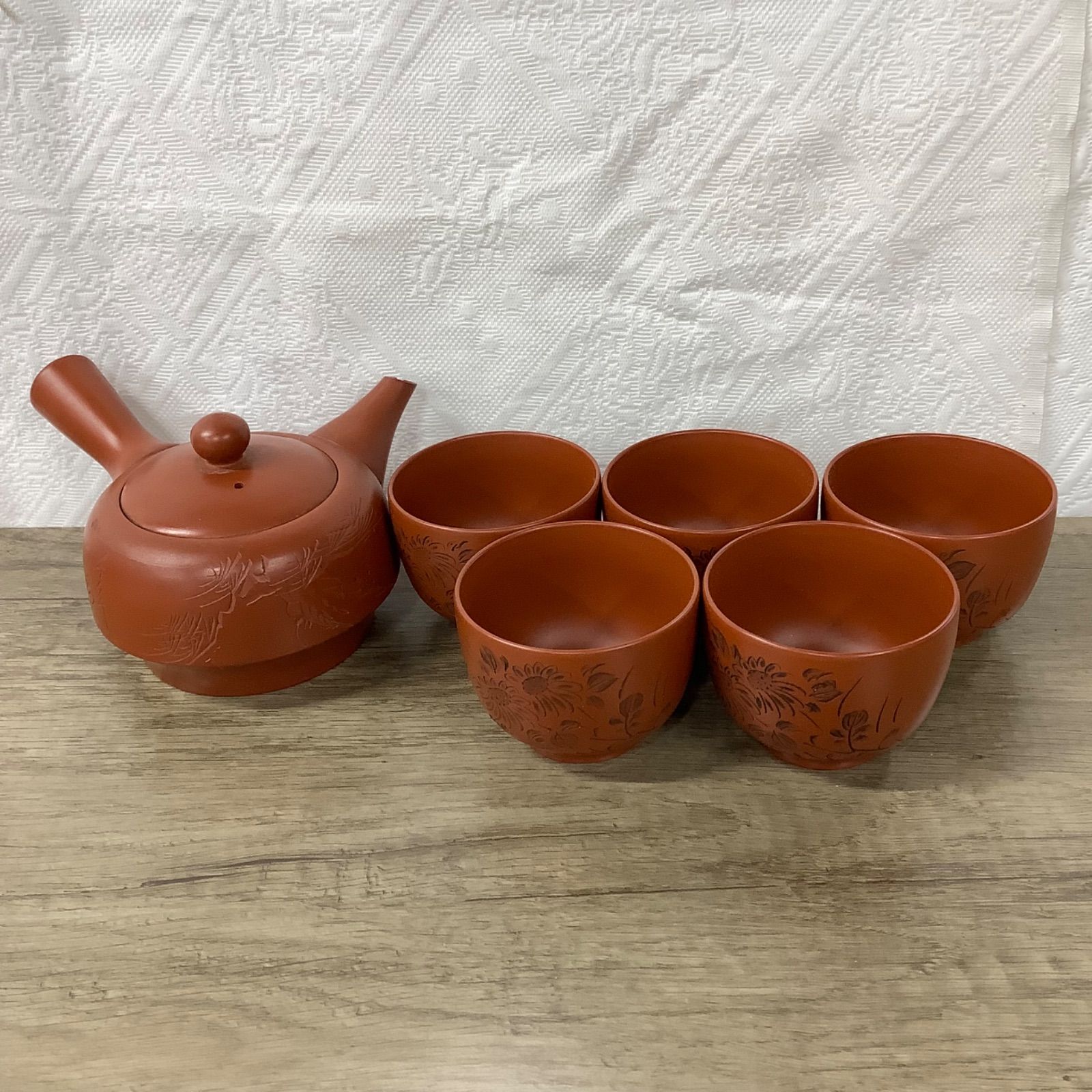 新品】常滑焼 茶器セット 急須＆湯呑み5個セット 急須 湯呑み 無