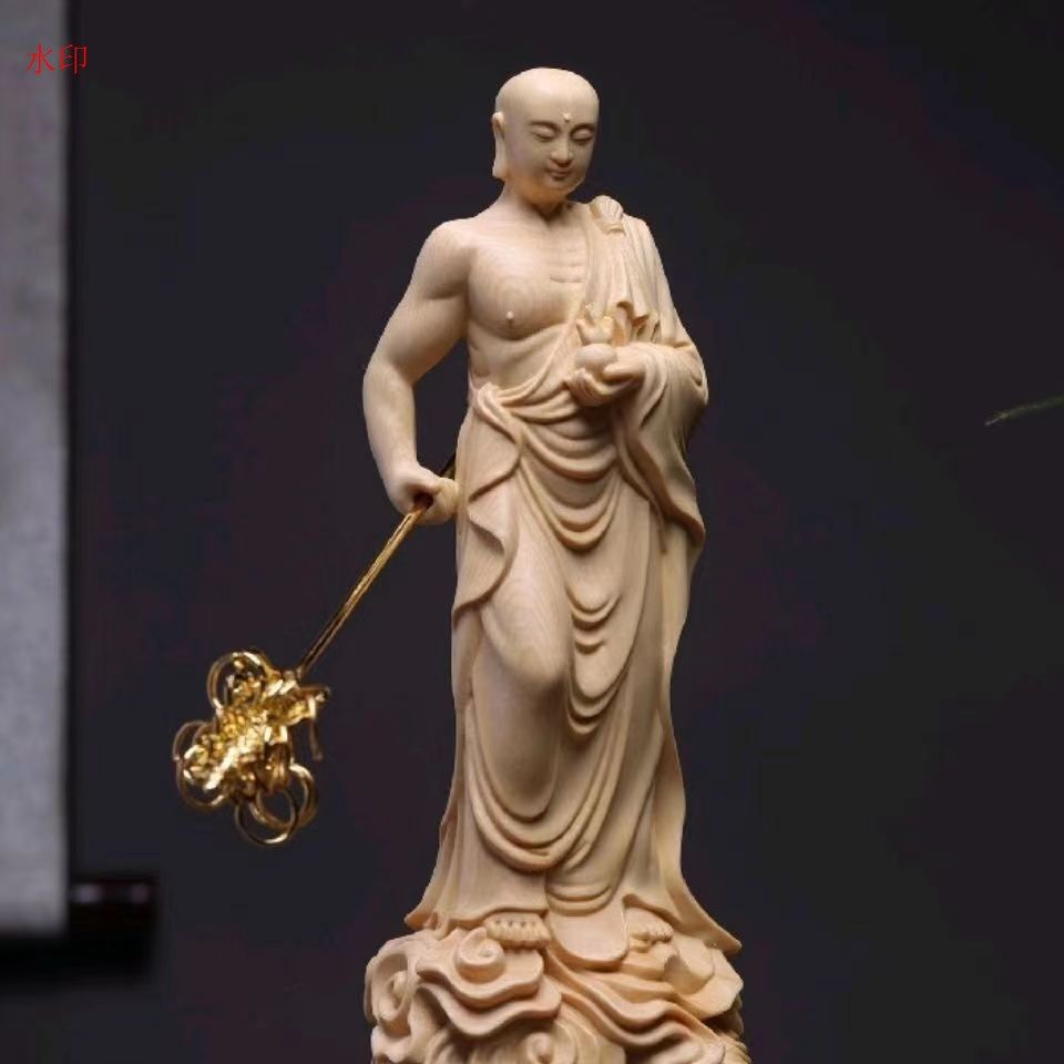 最 上の木彫 仏教美術 精密彫刻 仏像 地蔵菩薩像 手職人手作り