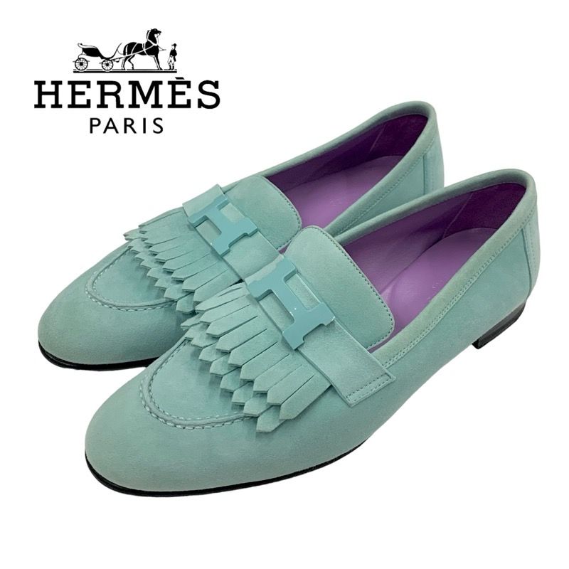 エルメス HERMES ロワイヤル ローファー 革靴 靴 シューズ スエード 