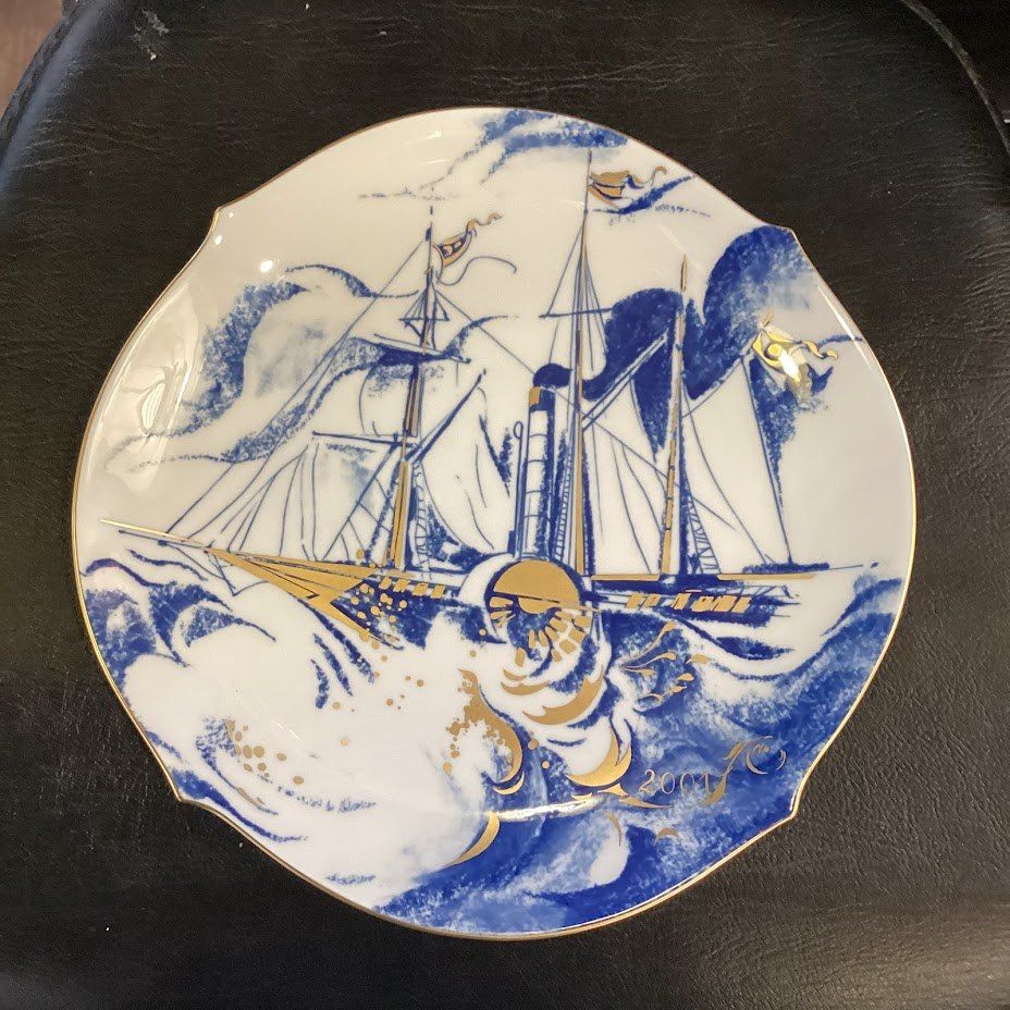 MEISSEN マイセン/イヤープレート 2001年「郵便蒸気船」/ブランド食器