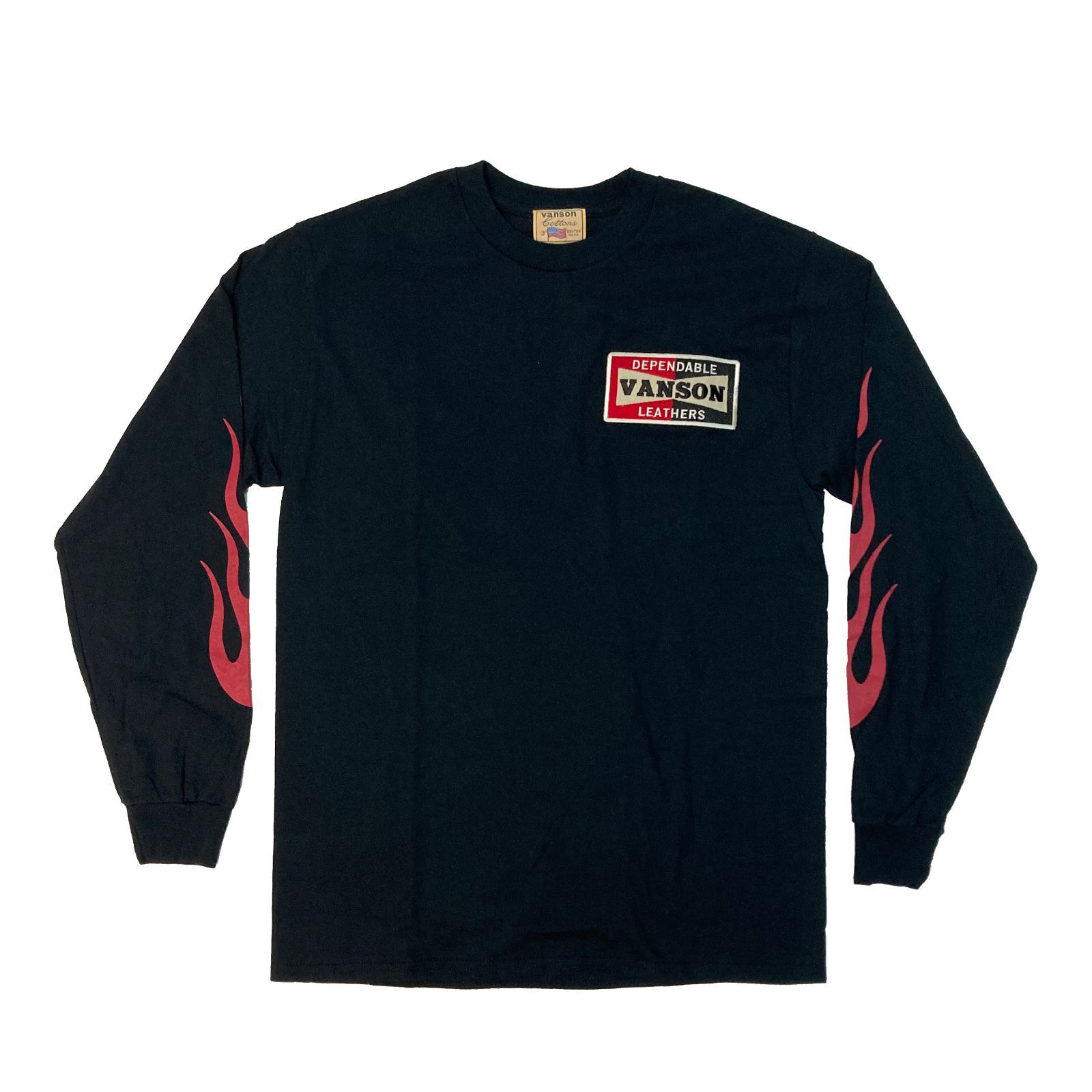 885V192 Lサイズ vanson ROAD RACES CUSTOM ロングTシャツ 長袖T BK