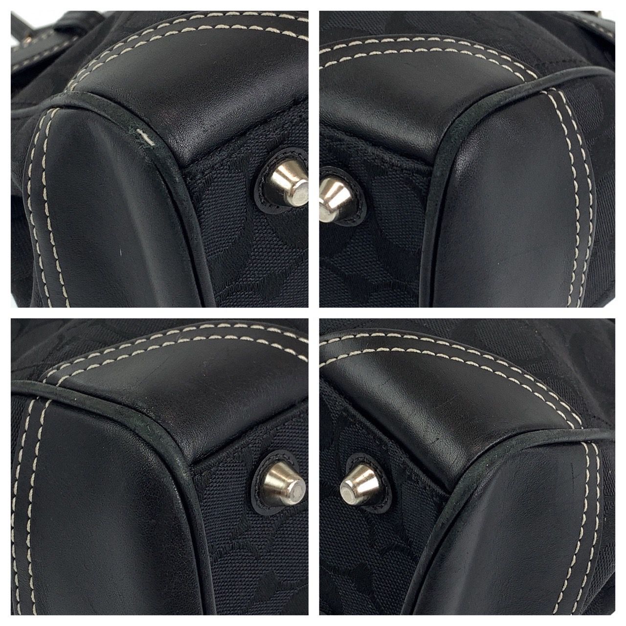 COACH コーチ シグネチャー ブラック 黒 シルバー金具
