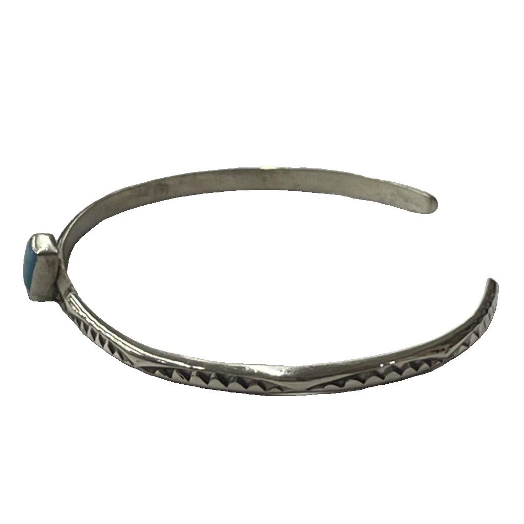 sterling刻印 Lambert Tahe ロイストンターコイズ バングル スクエアカット スタンプワーク シルバー ブレスレット アクセサリー WWW_NOITHATQUANGTHANH_NET