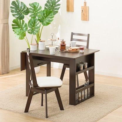 ニトリ ダイニングテーブルセット ダークブラウン 2チェア - メルカリ