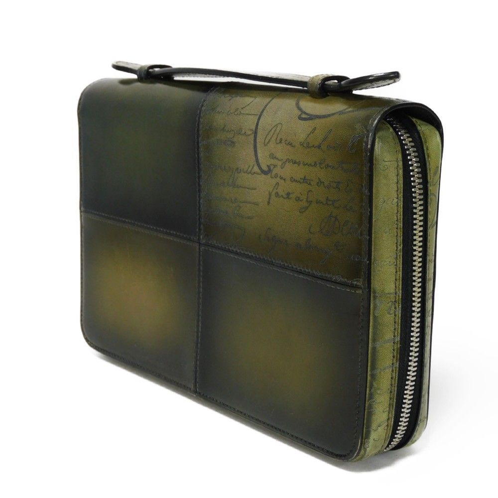 ベルルッティ Berluti クラッチバッグ イタウバ カリグラフィ カーキ