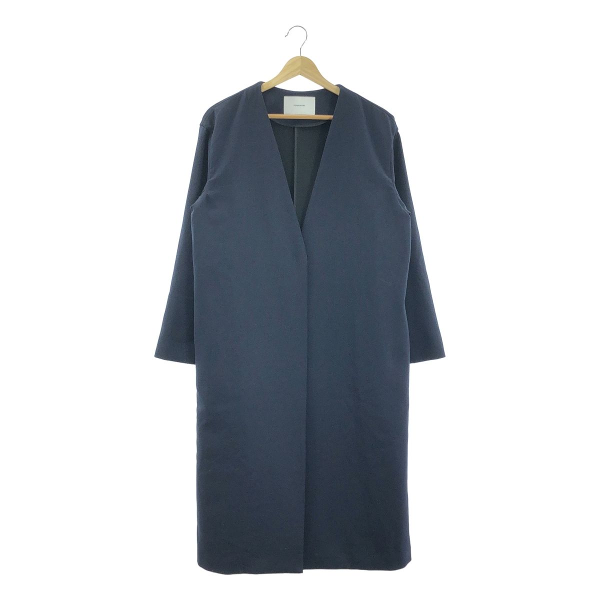 FRAMeWORK　ネイビー　Ｖネックダブロボタンノーカラーコート Framework / フレームワーク | T/W Vネックノーカラーコート | 38