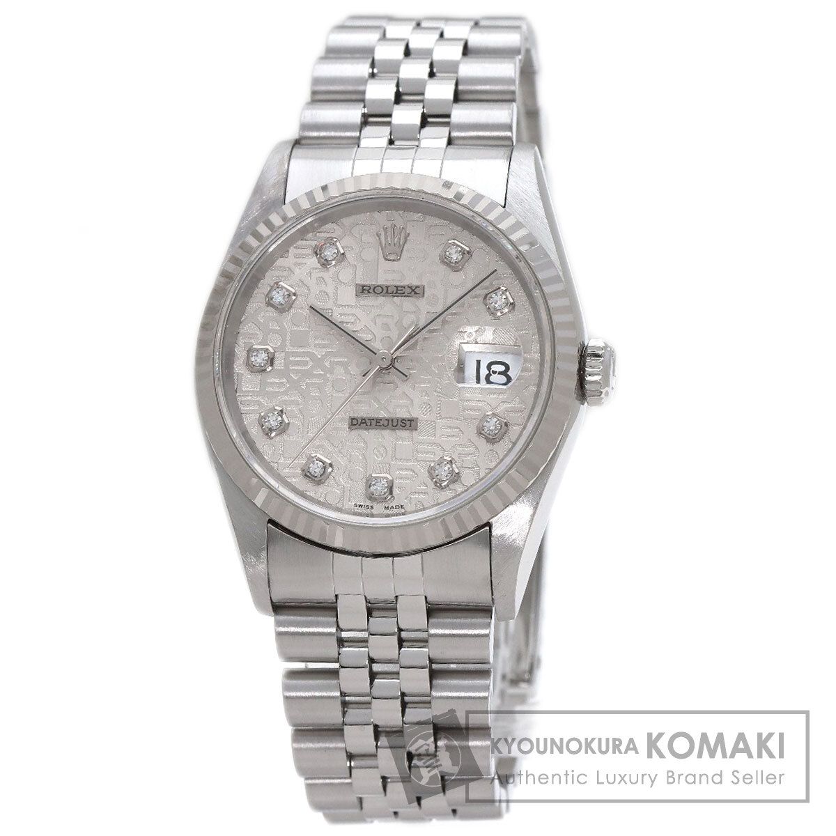ROLEX ロレックス 16234G デイトジャスト 10P ダイヤモンド 腕時計 SS SS メンズ