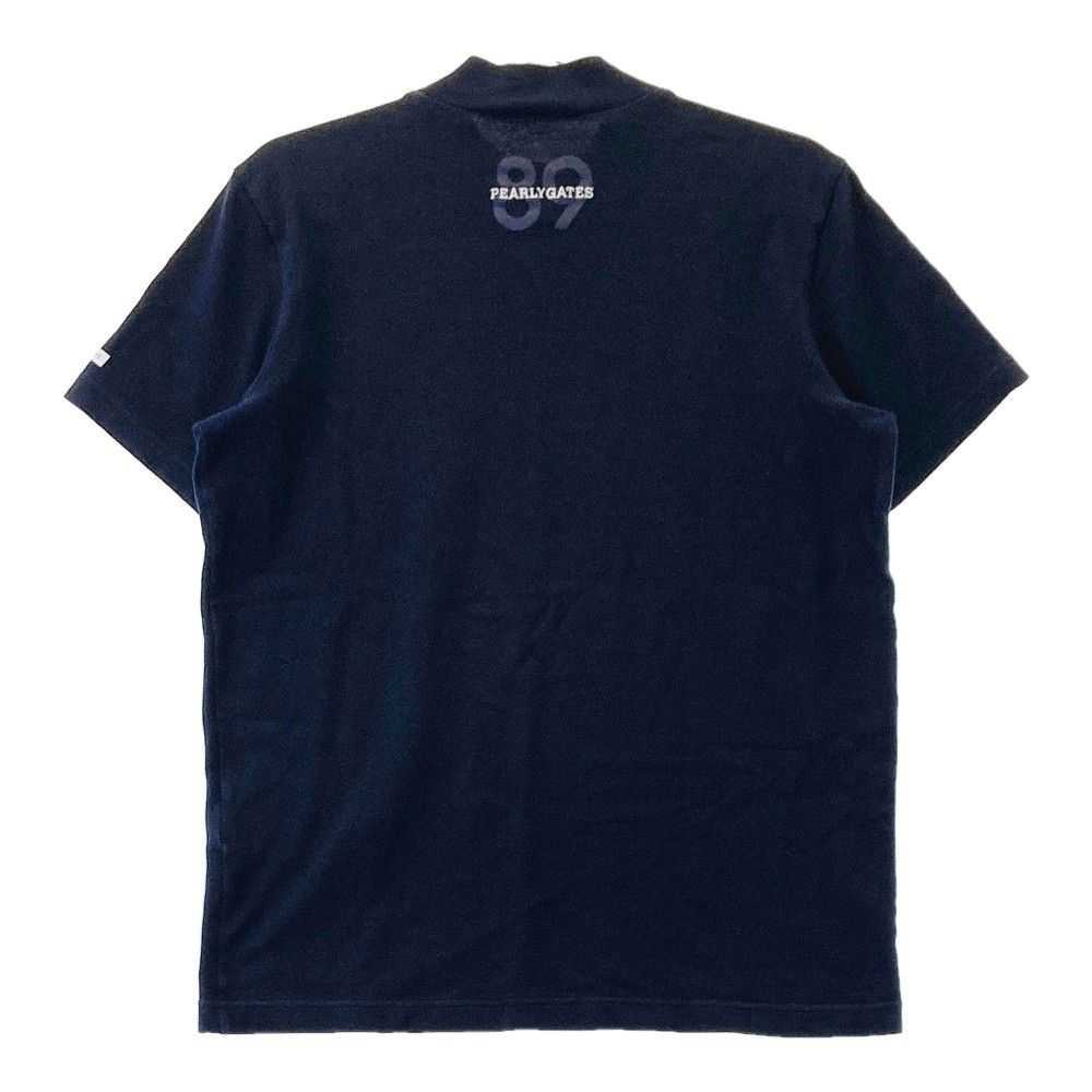 パーリーゲイツ　メンズ半袖ハイネックカットソー　ネイビー　サイズ4 PEARLY GATES パーリーゲイツ 半袖ハイネックTシャツ ネイビー系