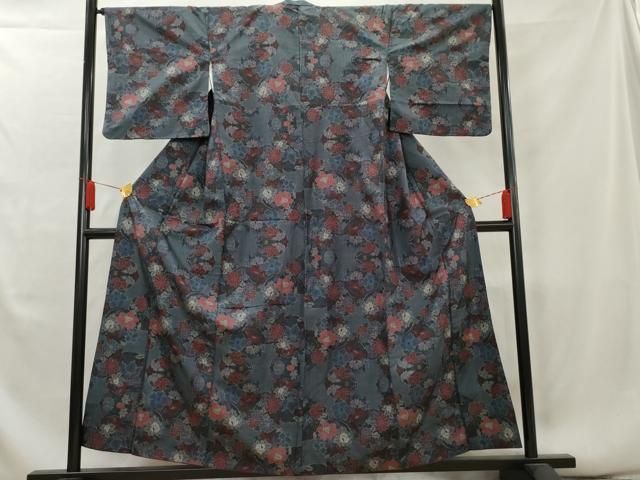 平和屋着物●本場大島紬　7マルキ　更紗花文　正絹　逸品　未使用　CAAU2710yc 平和屋着物○本場大島紬 7マルキ 更紗花文 正絹 逸品 未使用 CAAU2710yc