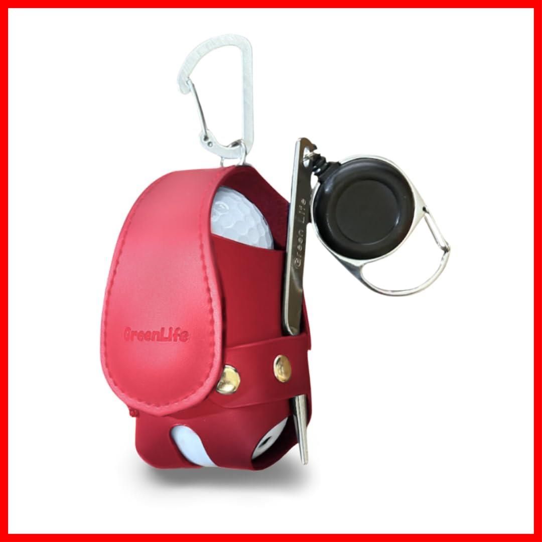 新着商品 グリーンフォーク 付属 ボール２個入れ ボールポーチ オールインワン ボールホルダー 全ての小物を収納 ティーケース ポーチ コンペ ボールケース 景品 ゴルフ プレゼント GreenLife ギフト インボイス制度対応済 レッド