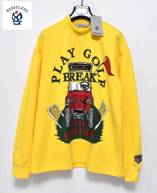 ラッセルノ ゴルフ バギーカート ルーズフィット モックネック 4 M 5 L 6 XL RS-2240602 イエロー Russeluno Golf