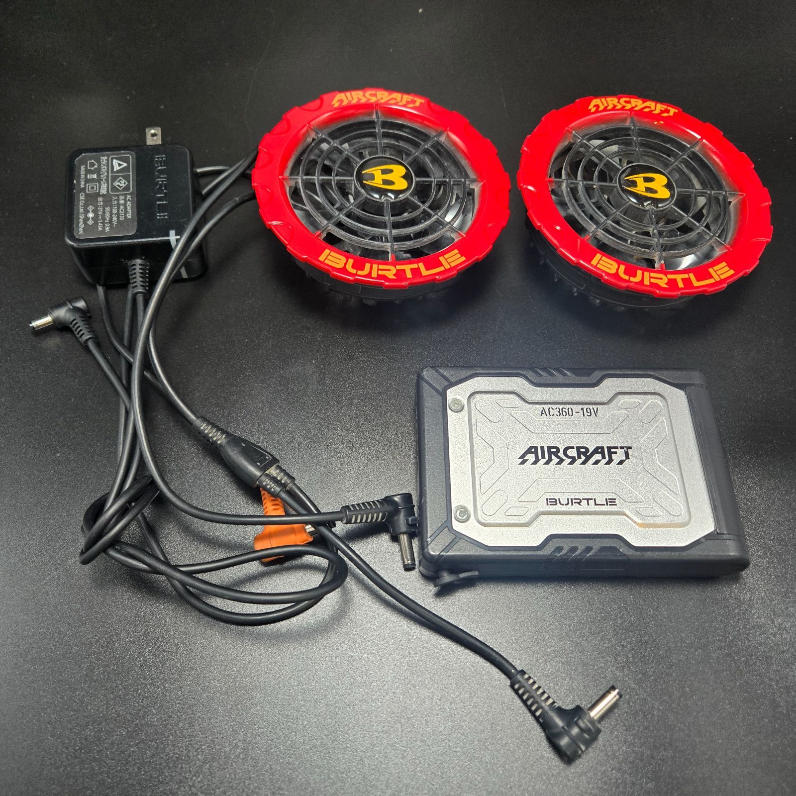 動作 済 BURTLE AIRCRAFT ファンセット 空調服 19v