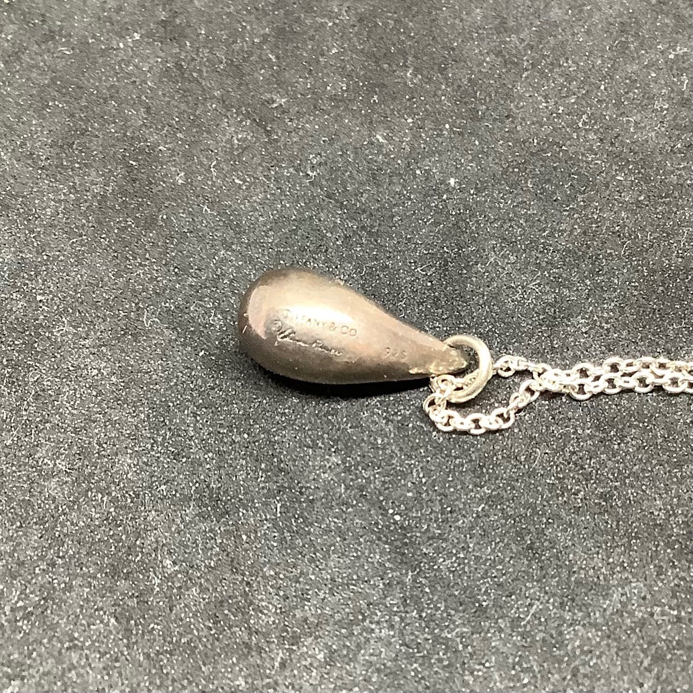 未使用に近い ティファニー ネックレス ティアドロップ Ag925 巾着袋