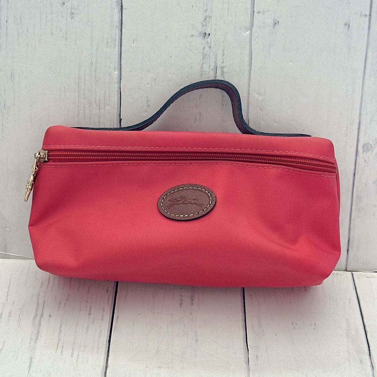 LONGCHAMP ハンドル付きポーチ　ピンク ハンドル付き ロンシャン ナイロン ポーチ ピンク LONGCHAMP