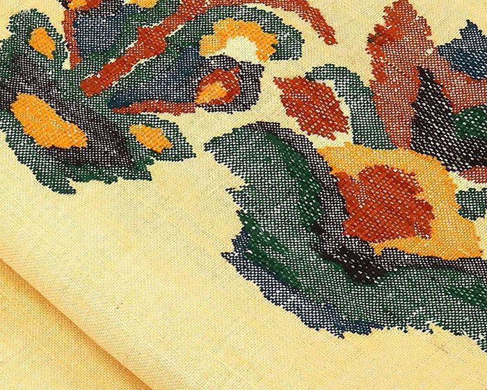 名古屋帯 未使用 正絹 唐花 八寸紬名古屋帯 未着用 新古品