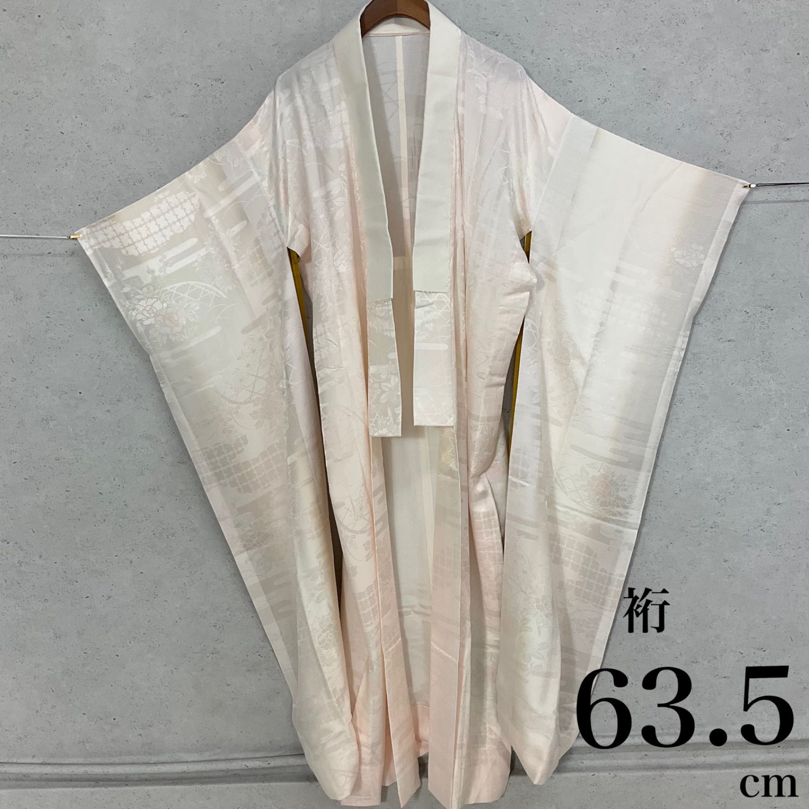 ◆kimono+one◆美品◆振袖長襦袢◆単衣 ◆居敷当て付き◆三越◆裄63.5肩丈133.5◆着物帯振袖袋帯礼装成人式結婚式振袖襦袢◆S1083