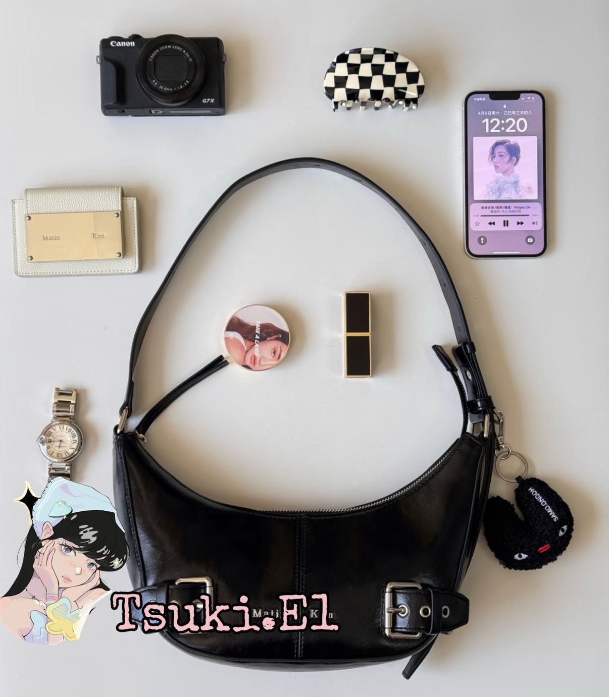 【Matin Kim】韓国人気★BELTED SHOULDER BAG BELTED SHOULDER BAG IN BLACK – Matin Kim