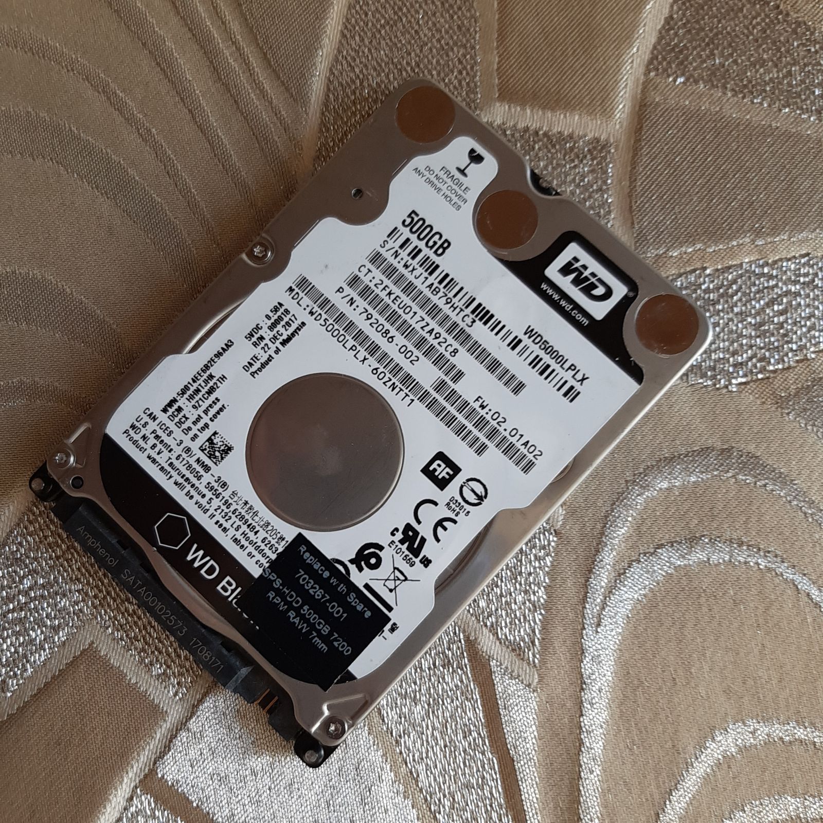 322-DDS Western Digital 500GB 7200rpm HDD ハードディスク パソコン ノートパソコン PC　ノートPC Windows11