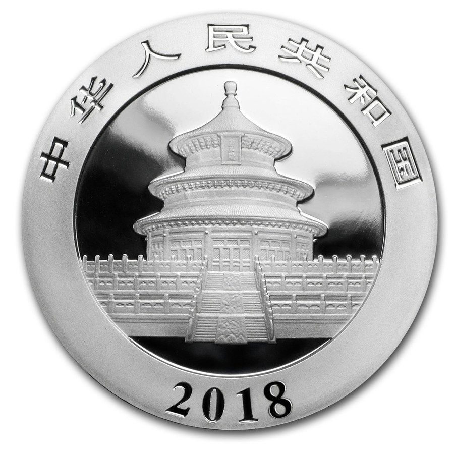 ［カプセル付き] 2018年 (新品) 中国「パンダ」純銀 30g 銀貨 保証書・カプセル付き] 2018年 (新品) 中国「パンダ」純銀 30グラム