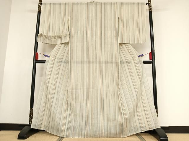 平和屋着物＊夏物 男性 小千谷ちぢみ 濃紺地 麻 逸品 未使用 CAAW4865dy