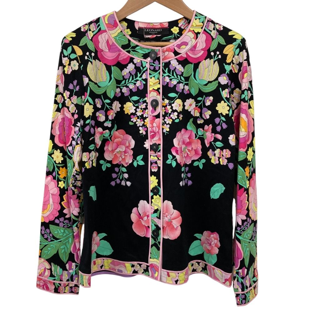 LEONARD(レオナール) カーディガン サイズL レディース美品 - 黒