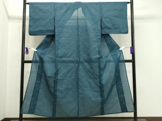 平和屋着物＊夏物 小紋 紗 扇面藤花房文 洗える着物 CAAW9881gh