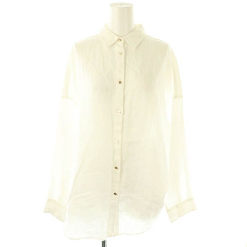 spick&span ♡ リネンビッグシャツ　リネン　ベージュ　ブラウス　金釦 Spick＆Span ブラウス シャツ 「追加2」80リネンカシュクール