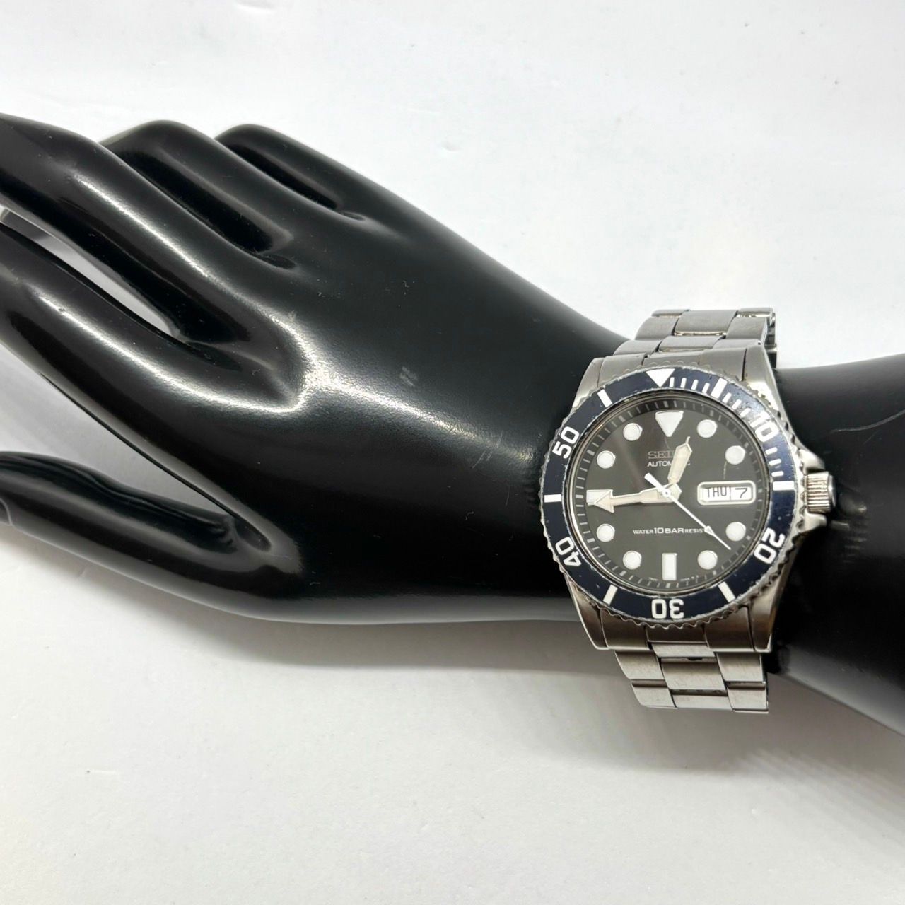 セイコー5 7s26 メンズ 腕時計 稼働品 グリーン文字盤 超音波洗浄済み 美品 