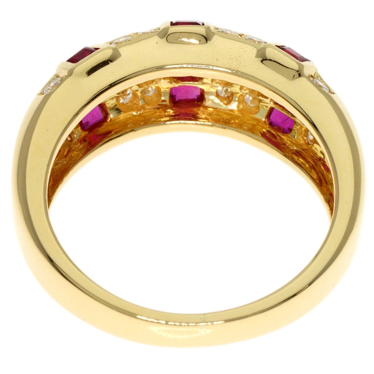 Queen クイーン ルビー ダイヤモンド リング・指輪 K18YG レディース  