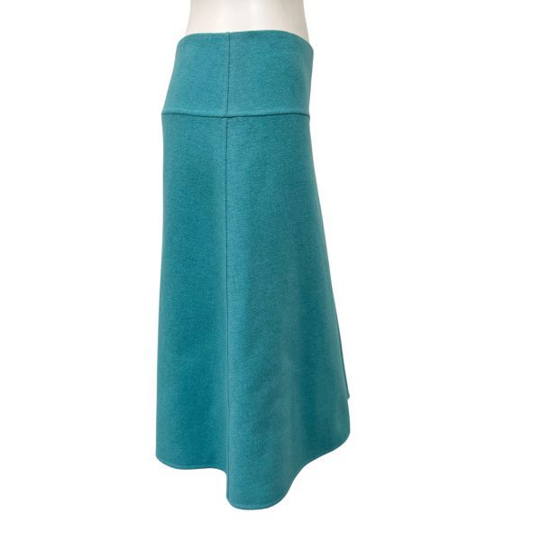 ドゥロワー Drawer スカート 台形スカート フ ースカート 爽やか ミモレ丈 鮮やか 水色 ウール 毛 38 M 9号 レディース S5W260