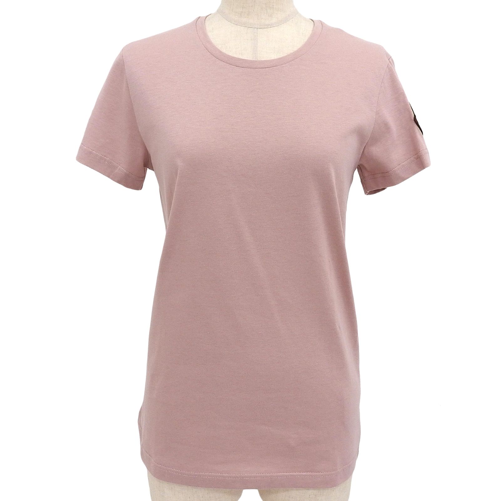 ▲MONCLER モンクレール 20SS T-SHIRT コットン100％ デカロゴワッペン クルーネック 半袖Ｔシャツ ピンク S き レディース