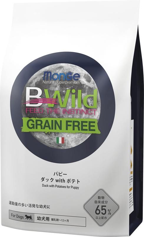 Bwild パピー ダック with ポテト 運動量の多い活発な幼犬に GRAIN グレインフリー 3kg