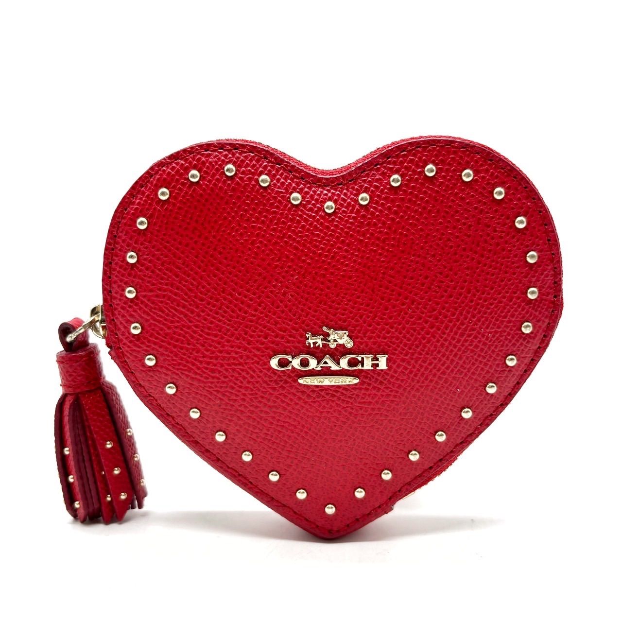 極美品✨️コーチ ハートバックチャーム コインケース レッド レザー COACH】コーチ レザー ハート コインケース 小銭入れ トゥルー