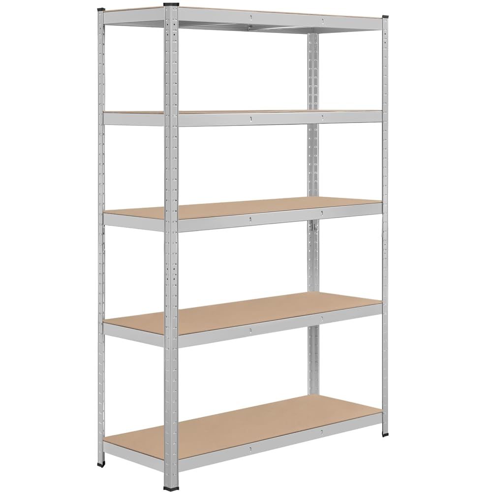 Yaheetech キッチンラック スチールラック 120x45x180cm 5段 メタルラック ステンレスラック オープンシェルフ 収納棚 収納ラック 幅120 耐荷重875kg 高さ調節可 防サビ加工 ネジなし 組立簡単 キッチン 物置 倉庫 ガレージ ゴ