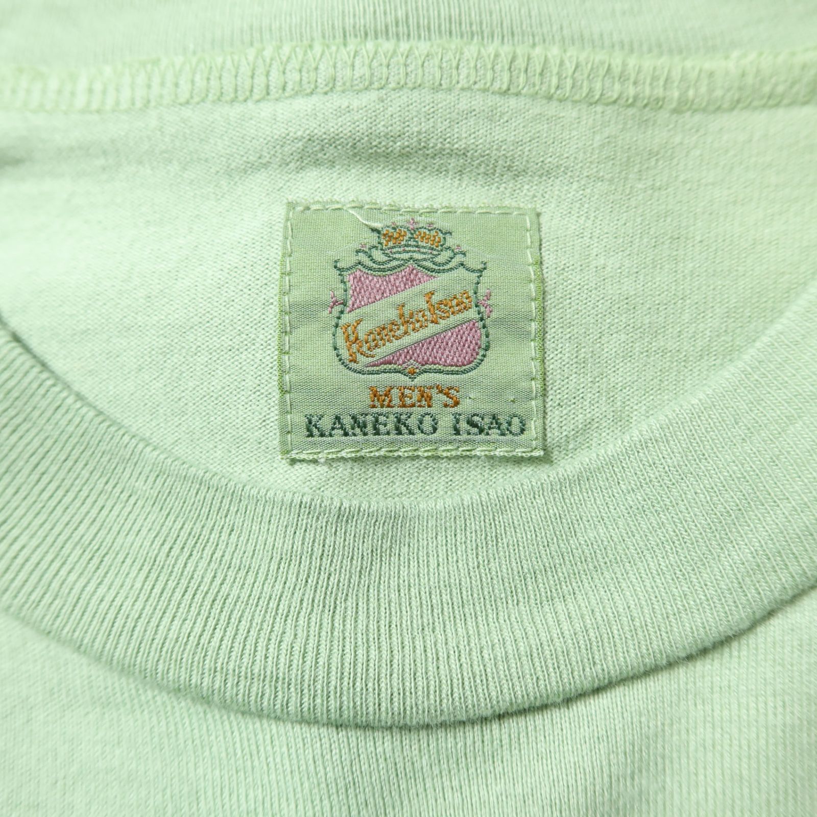 メンズカネコイサオ☆重ね着風カットソー ストライプとチェック柄の袖